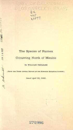 Cover for The species of Rumex occurring north of Mexico