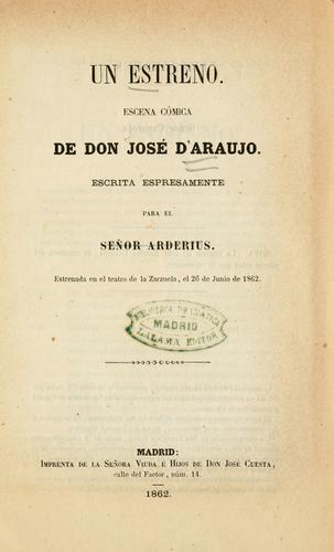Cover for Un estreno