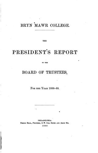 Cover for Report of the President