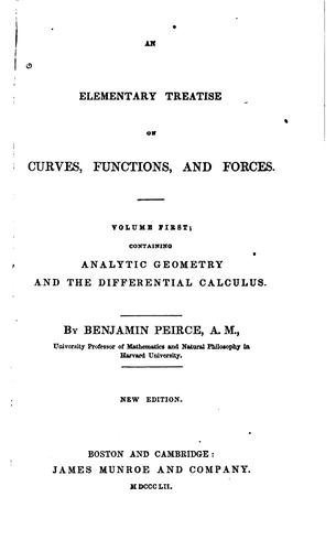 Cover for An Elementary Treatise on Curves, Functions, and Forces
