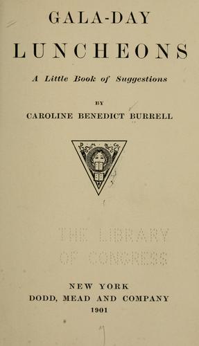 Cover for Gala-day luncheons
