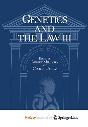 Cover for Genetics and the Law III