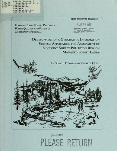 Cover for Development of a geographic information systems application for assessment of nonpoint source pollution risk on managed forest lands