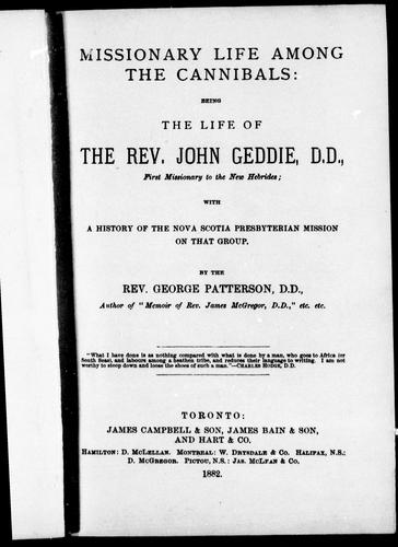 Cover for Missionary life among the cannibals