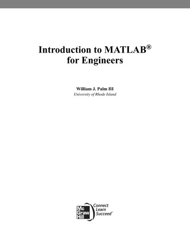 Cover for Introduction to MATLAB for engineers