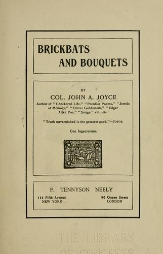 Cover for Brickbats and bouquets