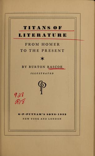 Cover for Titans of literature, from Homer to the present