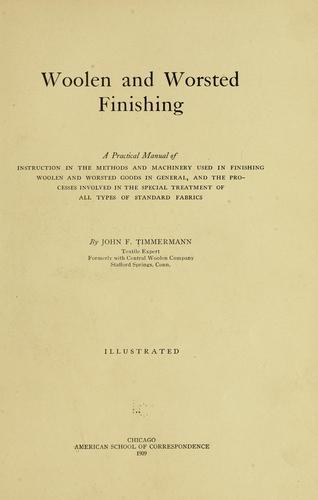 Cover for Woolen and worsted finishing