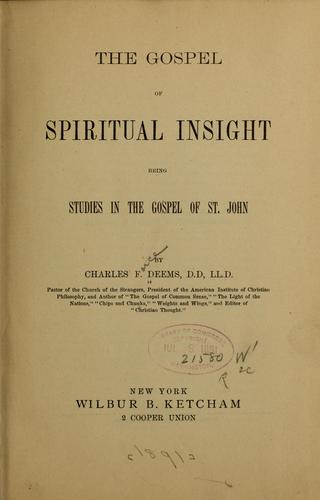 Cover for The Gospel of spiritual insight