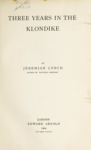 Cover for Three years in the Klondike