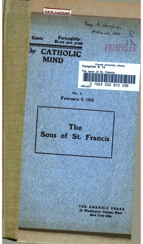 Cover for The Sons Of St. Francis