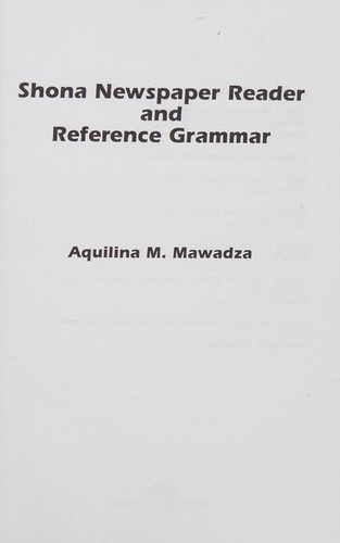 Cover for Shona newspaper reader and grammar