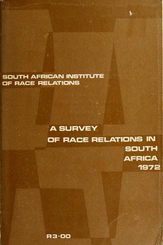 Cover for A survey of race relations in South Africa, 1972
