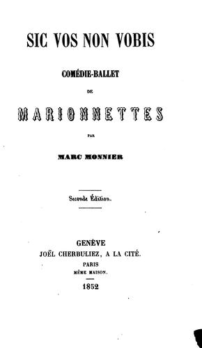 Cover for Sic vos non vobis