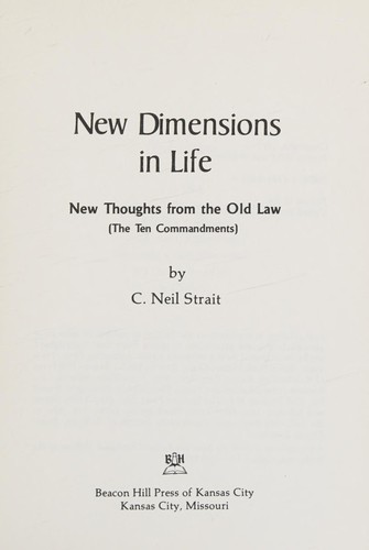 Cover for New dimensions in life