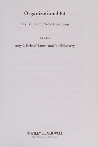 Cover for Organizational fit