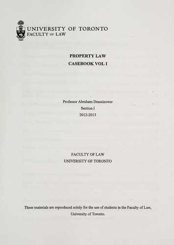 Cover for Property law