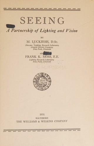 Cover for Seeing