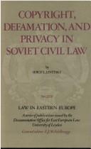 Cover for Copyright, defamation, and privacy in Soviet civil law