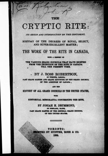 Cover for The Cryptic rite