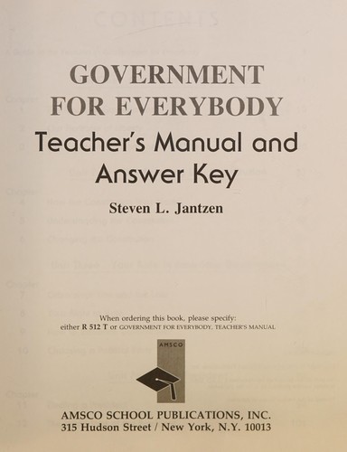 Cover for Government for everybody