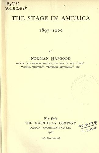 Cover for The stage in America