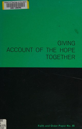 Cover for Giving account of the hope together