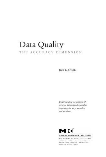 Cover for Data quality