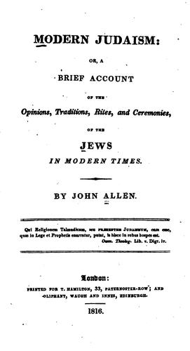 Cover for Modern Judaism