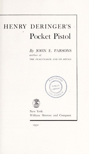 Cover for Henry Deringer's pocket pistol