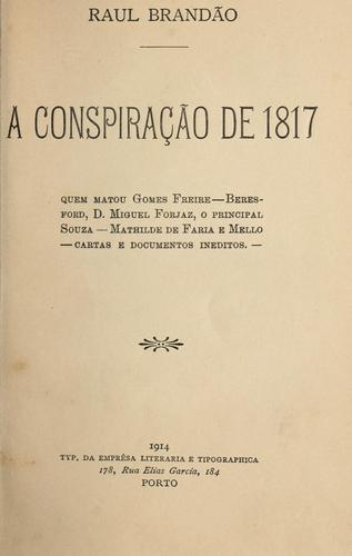 Cover for conspiração de 1817