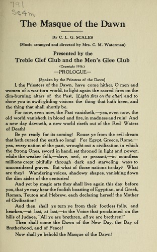 Cover for The masque of the dawn