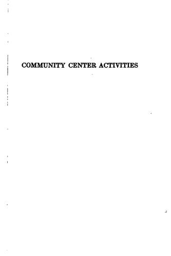 Cover for Community center activities