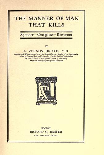 Cover for The manner of man that kills