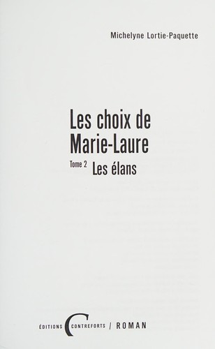 Cover for Les choix de Marie-Laure 02