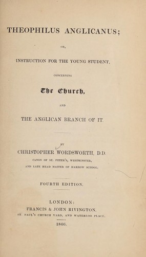 Cover for Theophilus Anglicanus