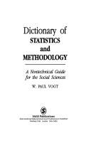 Cover for Dictionary of statistics and methodology