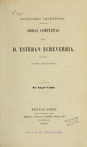 Cover for Obras completas de D. Esteban Echeverría