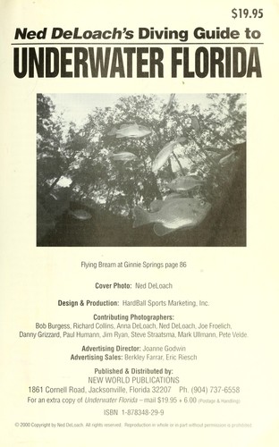Cover for Ned DeLoach's Diving Guide to Underwater Florida.