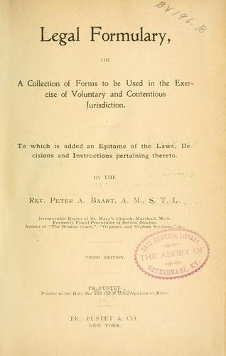 Cover for Legal formulary