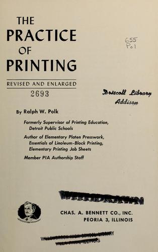 Cover for The practice of printing.