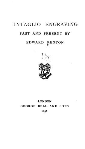 Cover for Intaglio engraving, past and present