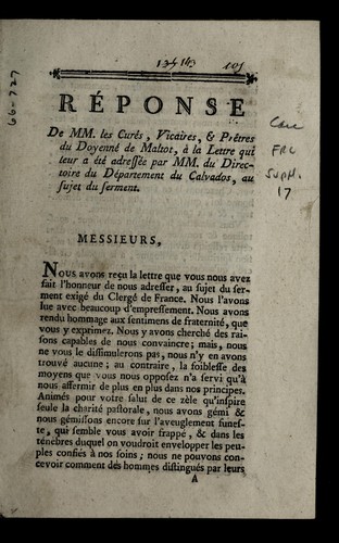 Cover for Re ponse
