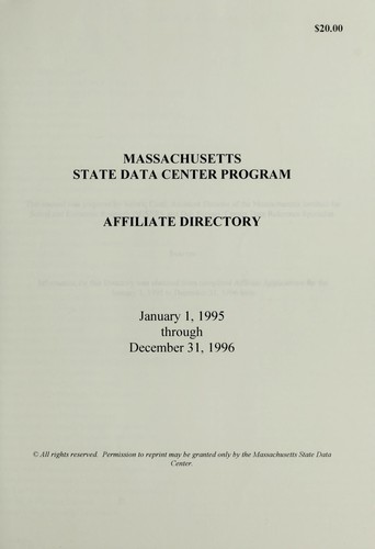 Cover for Massachusetts State Data Center Program
