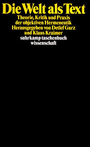 Cover for Die Welt als Text