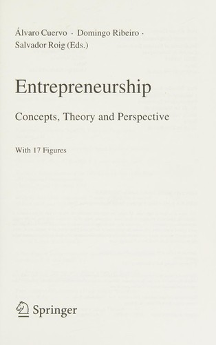 Cover for Entrepreneurship