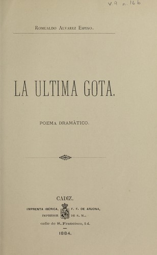 Cover for La ultima gota