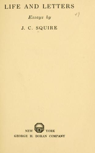 Cover for Life and letters