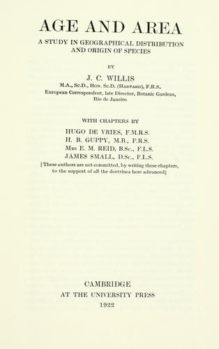 Cover for Age and area