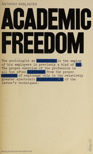 Cover for Academic freedom.